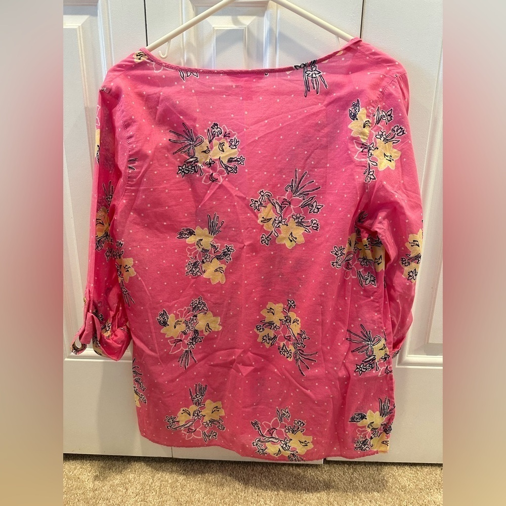 Lilly Pulitzer Clementine Top Hottie Pink Size Medium - Picture 3 of 3